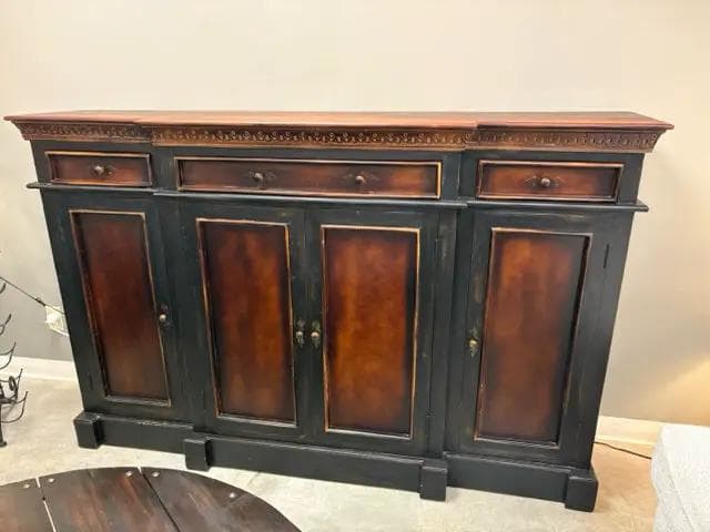 Wooden Sideboard Buffet With 3 Drawers And 3 Doors