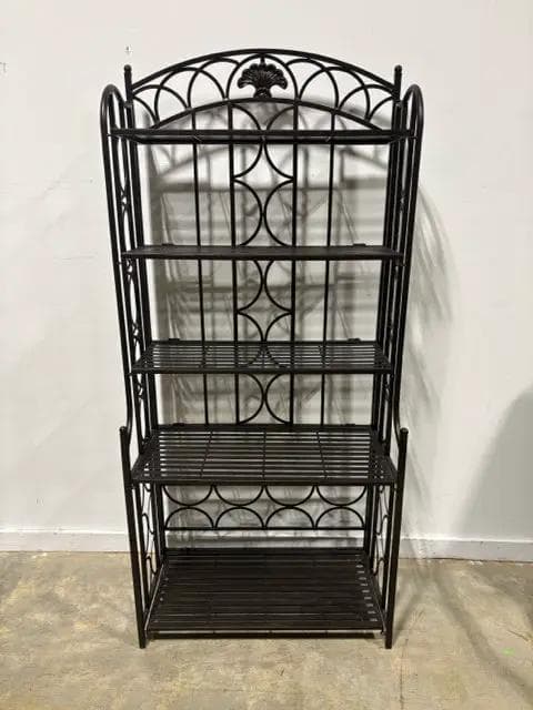 Metal 5 Shelf Folding Bakers Rack