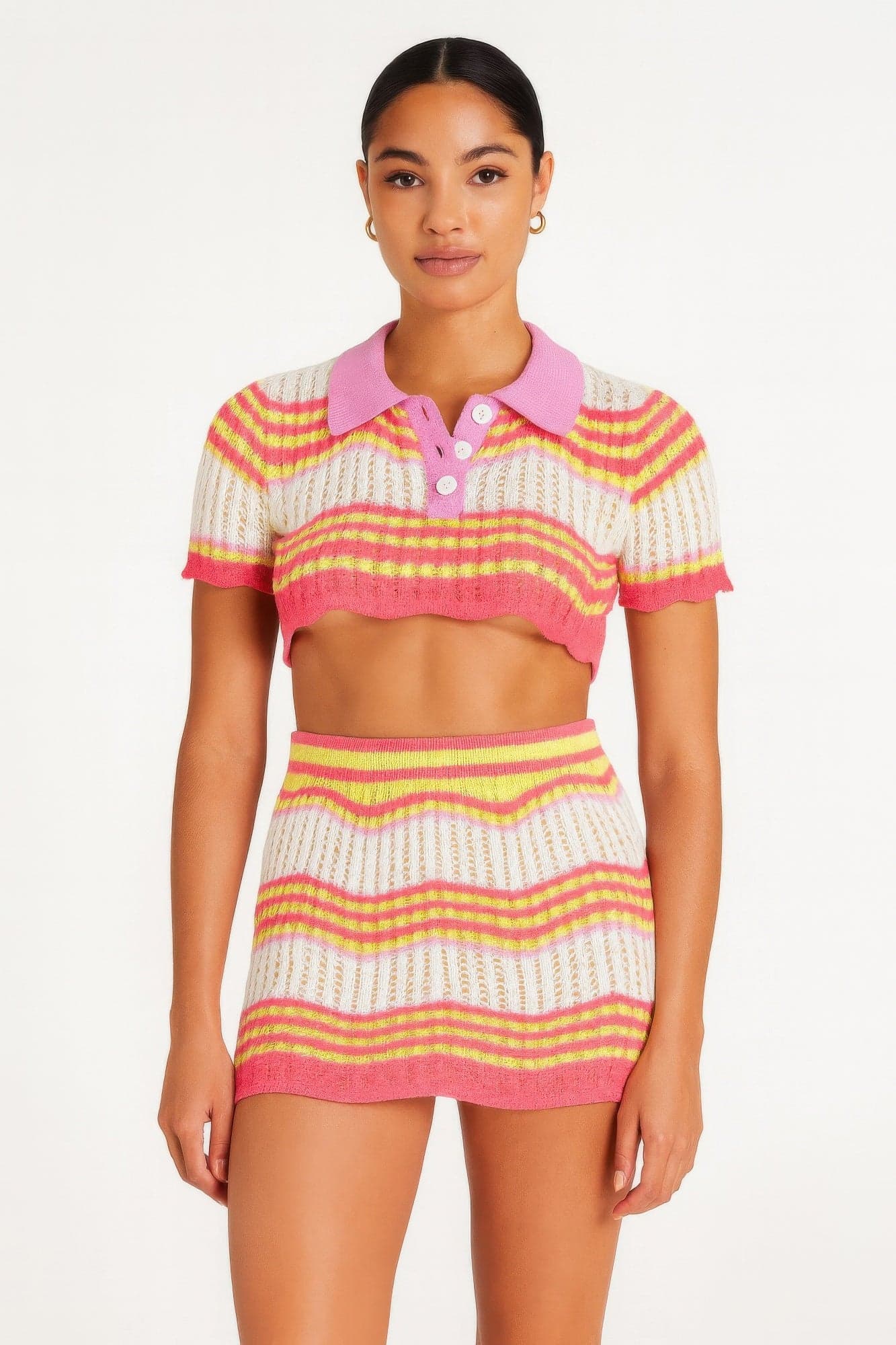 Zig Zag Crochet Two Piece Set - M
