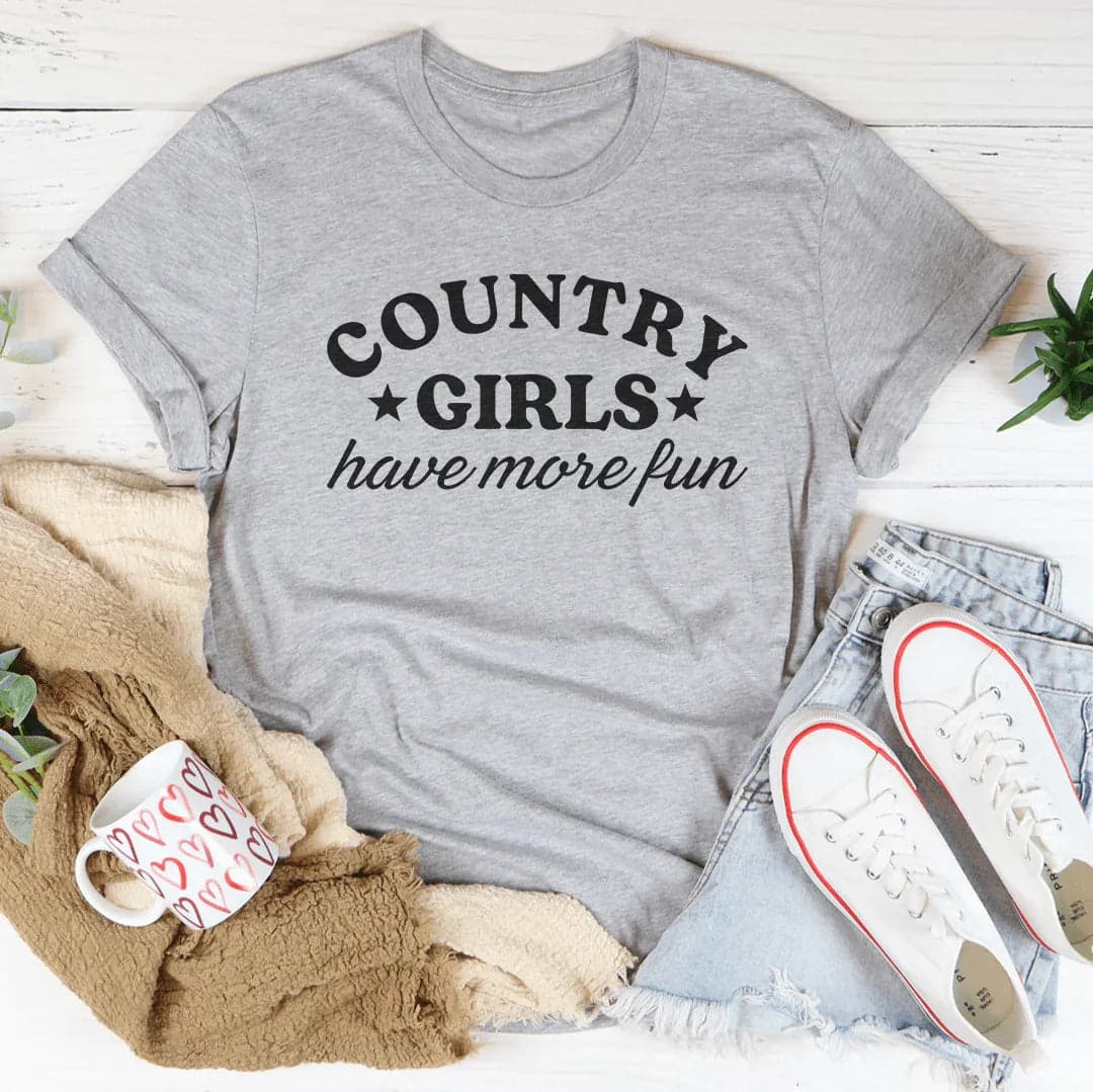 Country Girls Have More Fun Tee - Pink / 3XL
