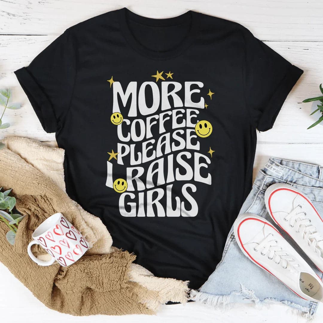 More Coffee Please I Raise Girls Tee - Athletic Heather / S