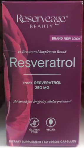Reserveage Beauty trans-Resveratrol - 250 mg - 60 Veggie Caps - EXP 04/26 - NEW