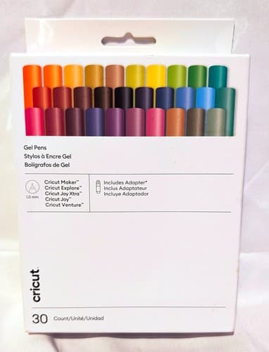 Cricut 2011940 Gel Pens 1.0 Mm Ultimate Sampler (30 Count) with Adapter - NEW