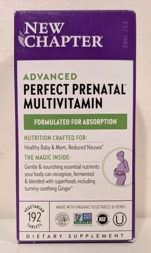 New Chapter Advanced Perfect Prenatal Multivitamin - 192 tabs - EXP 11/26 - NEW