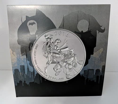 Five 2016 Canadian $20 Silver Coins - Batman v Superman - Royal Mint w/COA