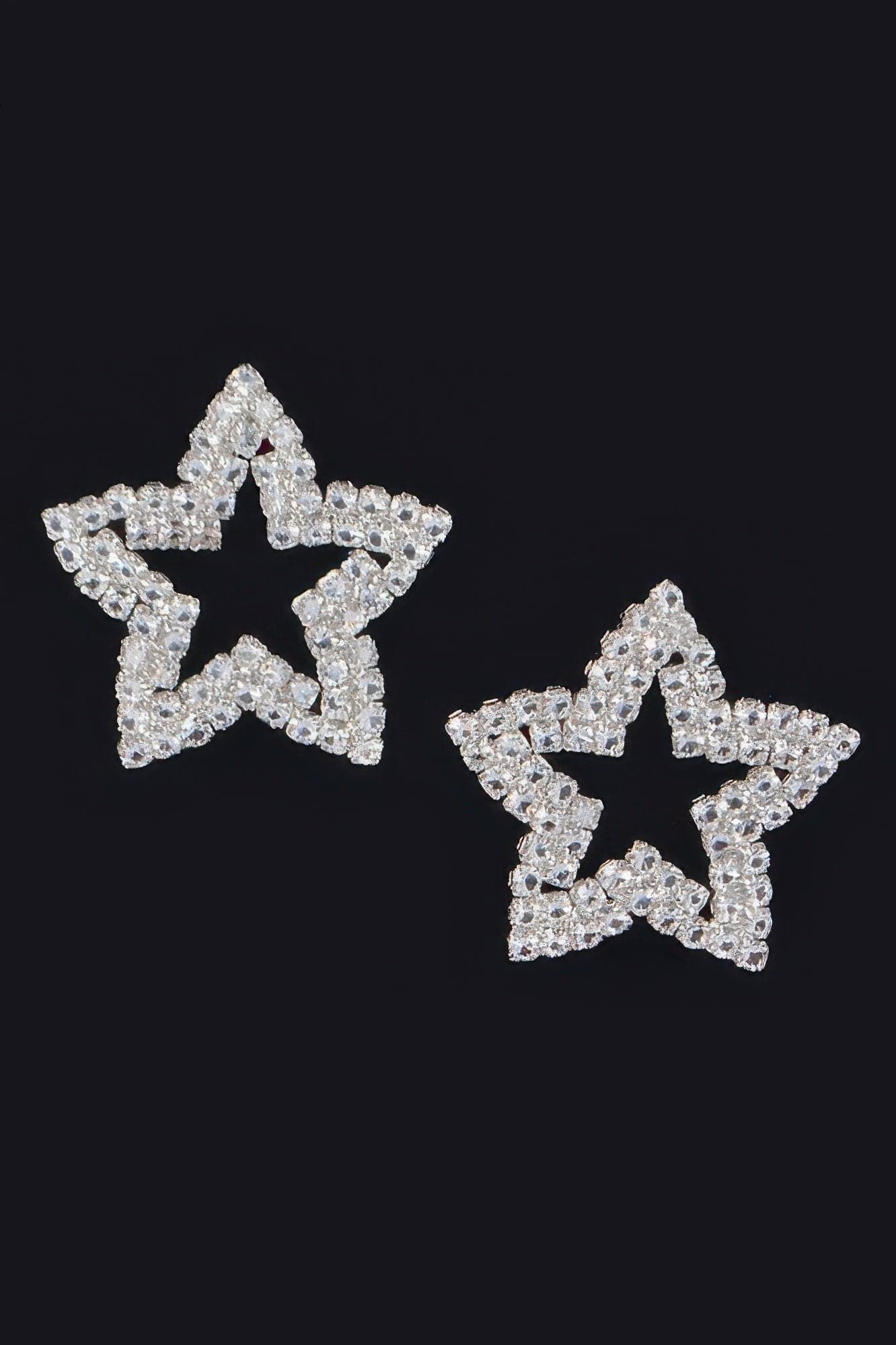 Star Shape Rhinestone Stud Earrings - Gold