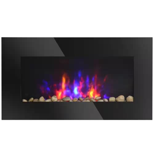 HOMCOM 29" Electric Wall-Mounted Fireplace with Remote Control - NEW