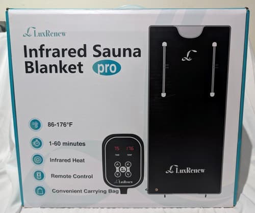 LuxRenew Pro Infrared Sauna Blanket For Home Detox & Relaxation Black - NEW