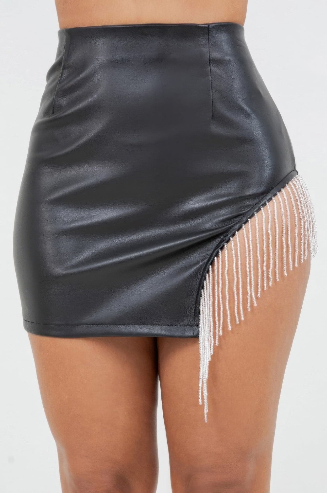 Matt Faux Leather Mini Pu Skirt - S