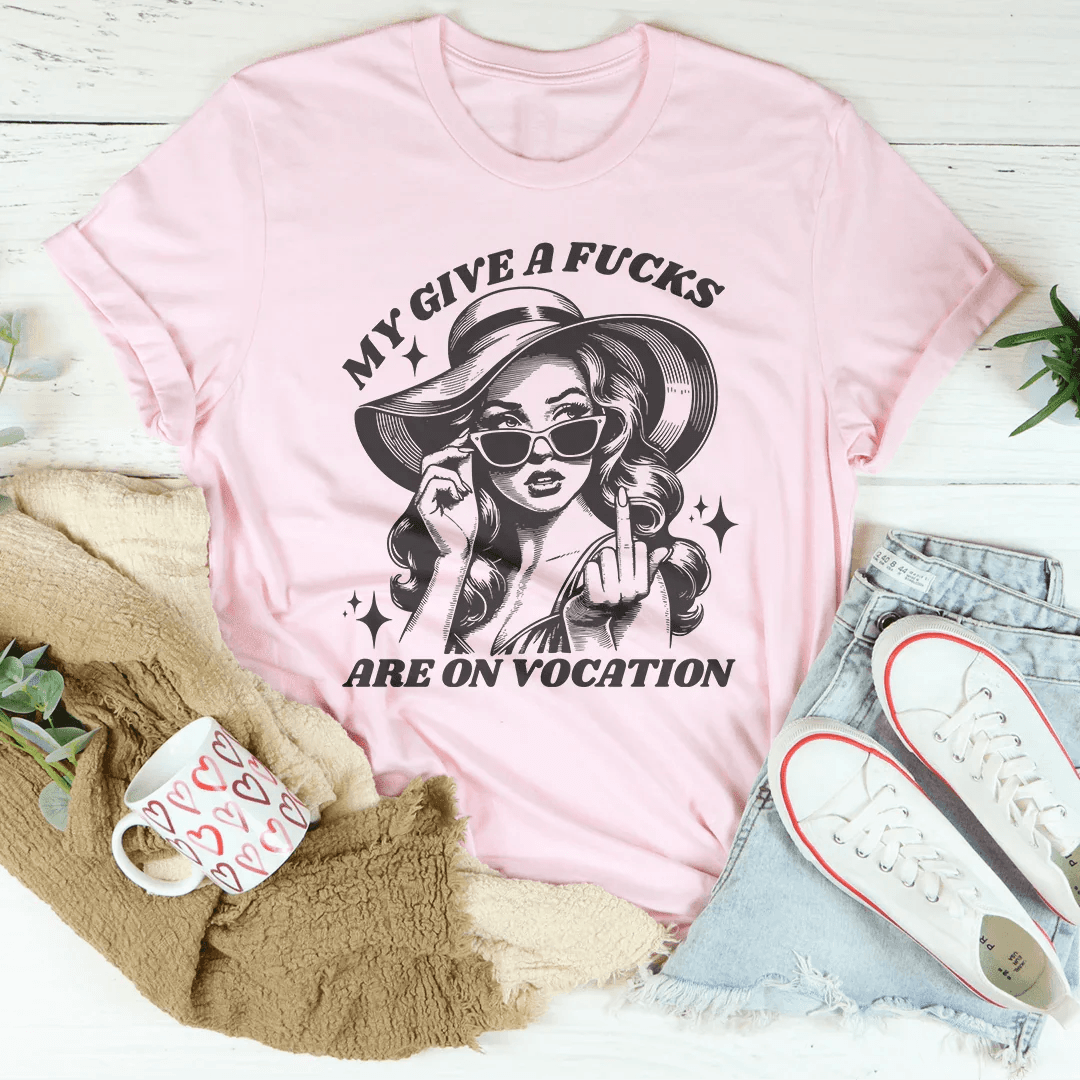 My Give A F-cks Are On Vocation Tee - Mustard / S