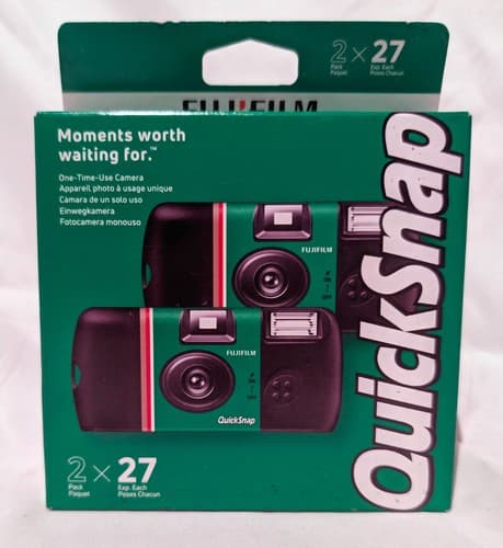 Fujifilm QuickSnap Flash 400 One-Time-Use Camera (27 Exposures, 2 Pack) - NEW