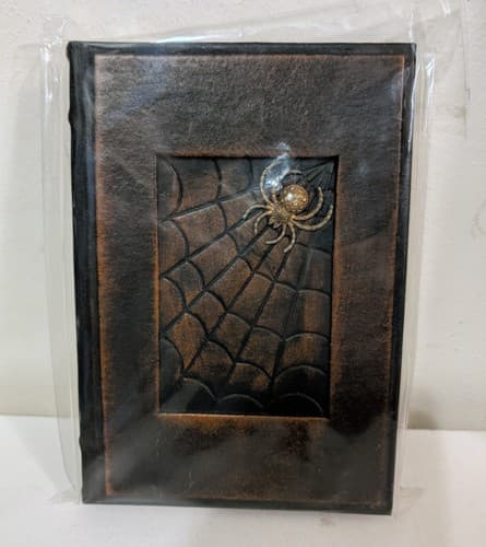 Brass Spider Aged Brown Leather Journal - NEW