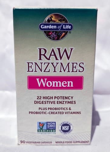 Garden of Life Raw Enzymes for Women - 90 Vegetarian Caps - EXP 03/27 - NEW