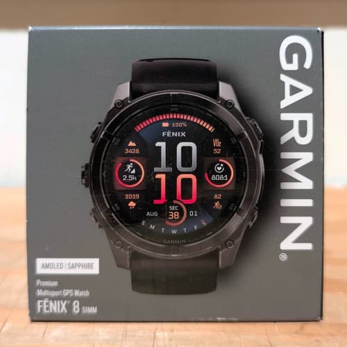 Garmin Fenix 8 Multisport GPS Smartwatch 51mm AMOLED Sapphire 1.4" Display - NEW