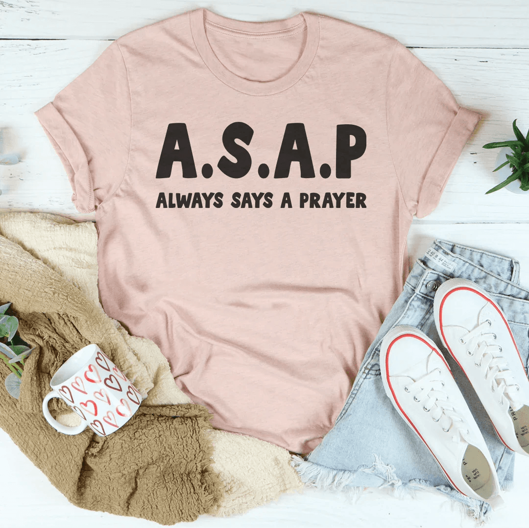 Always Says A Prayer Tee - Black Heather / M