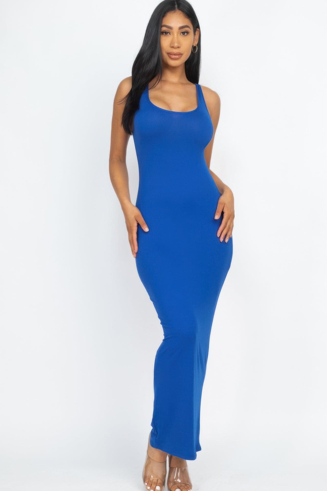 Solid Basic Maxi Dress - Grape / S