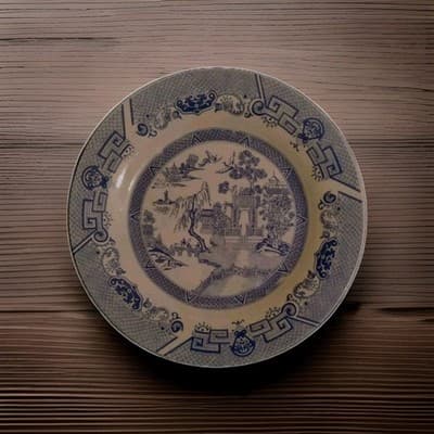 Vintage Blue Willow Ironstone Dinner Ware Plate Made In China