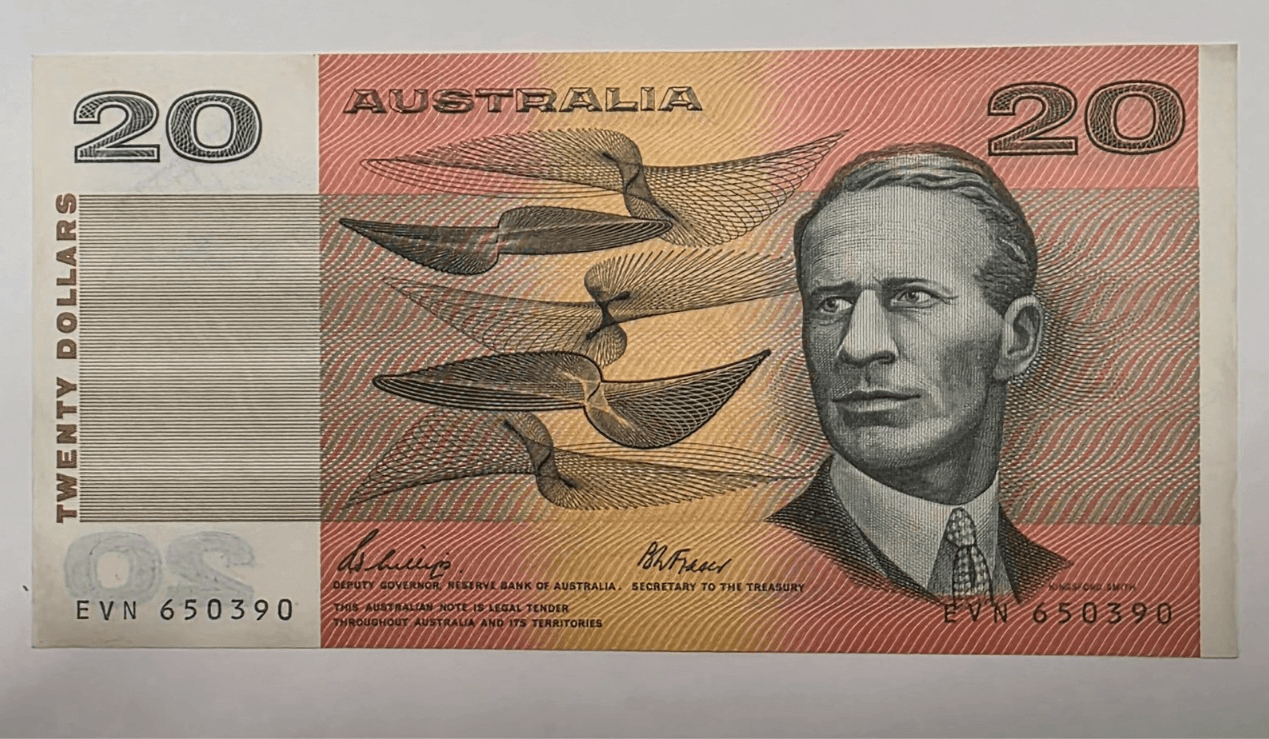 1989 Australia 20 Dollars Paper Banknote Phillips Fraser Deputy Governor EVN UNC