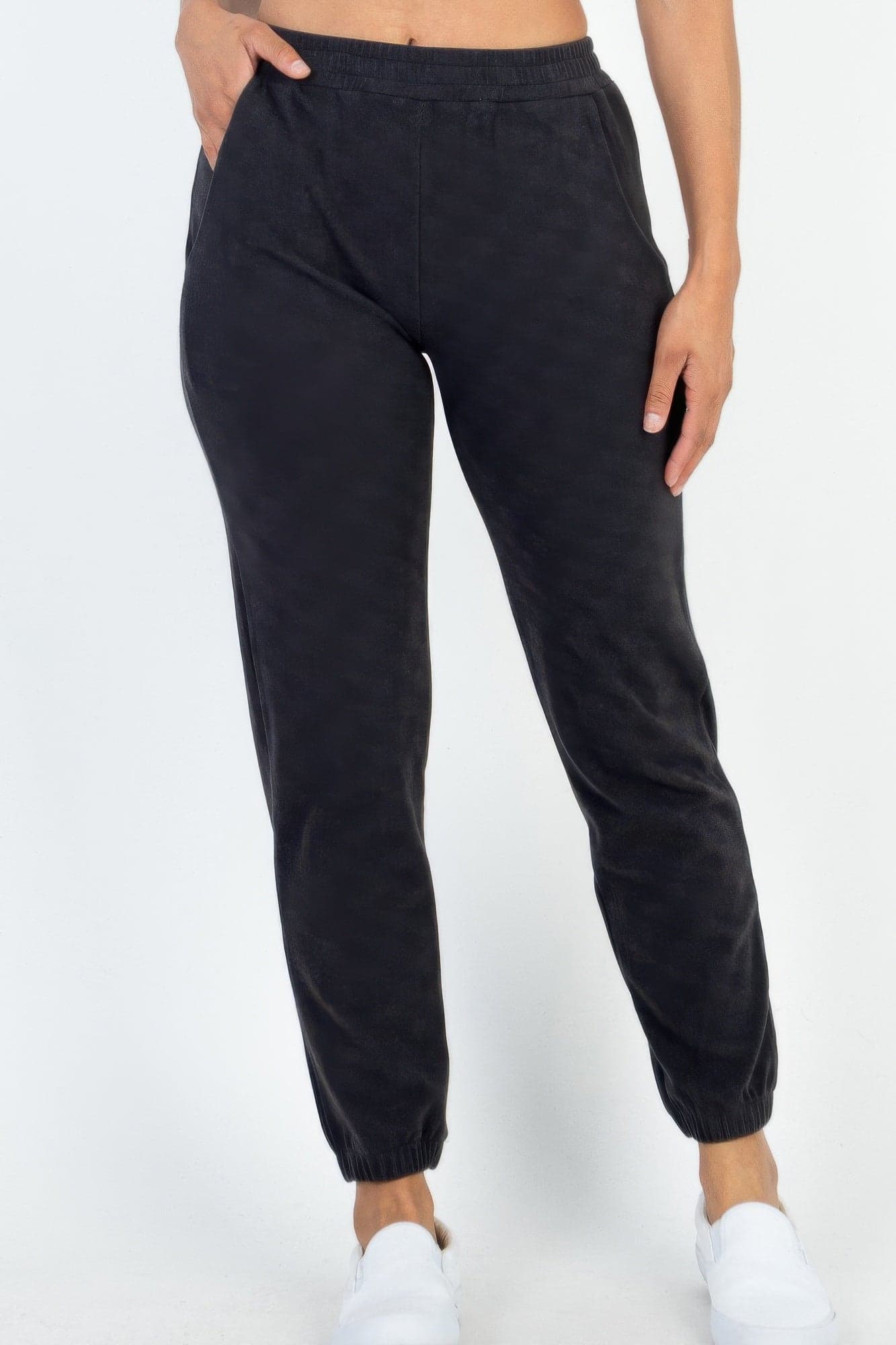 Ribbed Side Pocket Joggers - Burgundy / L