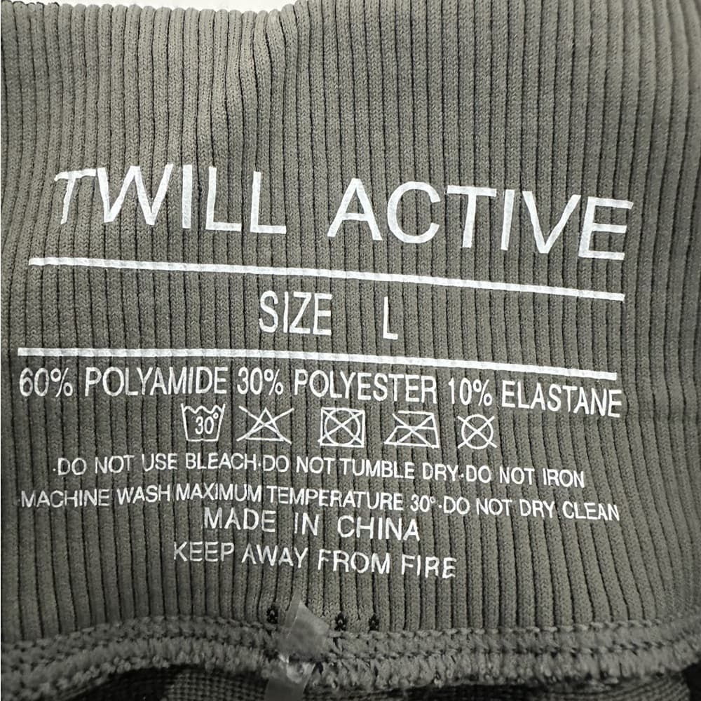Twill Active Tie Waist Seamless Shorts Grey Leopard Print High Waist Size Large