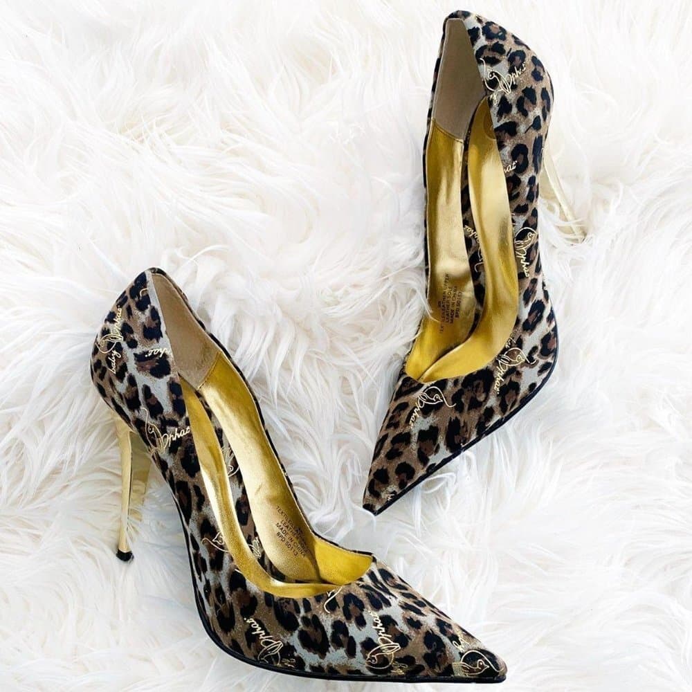 Baby Phat Leopard Print Gold Heels Vintage Y2K Customized 🎉HOST PICK 🎉