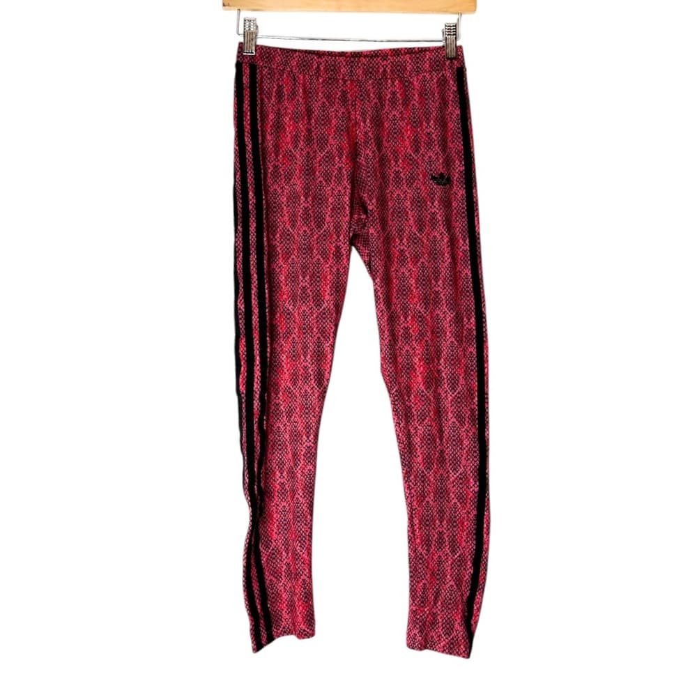NWOT Adidas Originals Red Pink Snake Print Rare Y2K Soccer Leggings Size Small