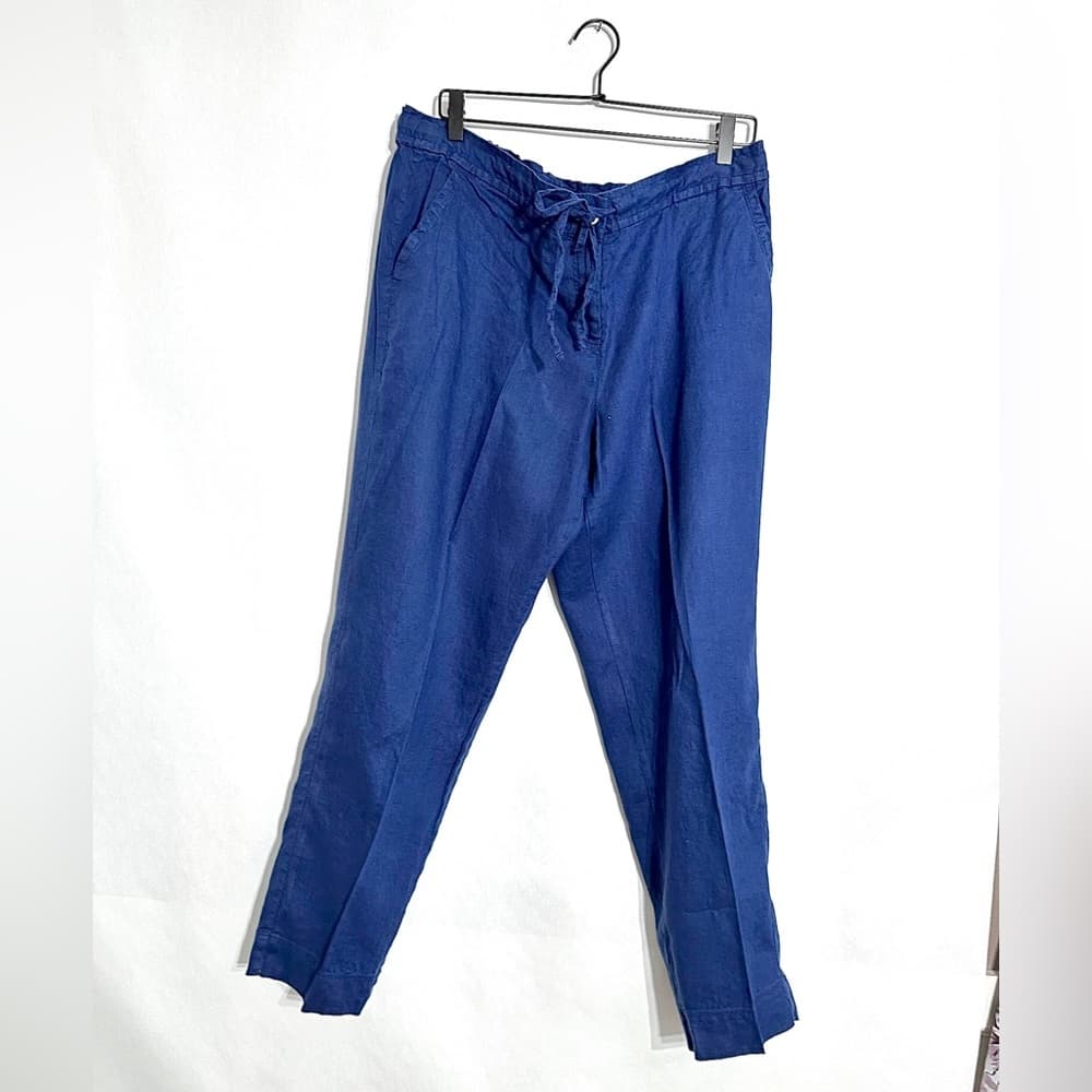 Tommy Bahama Blue Linen Drawstring Pants Size Large Relaxed Coastal Vibe