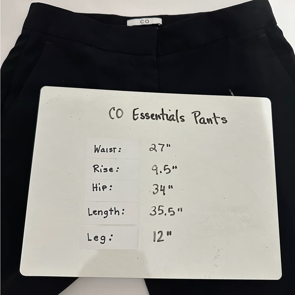 CO Collections Black Trousers Tapered Leg Pants Business Office Minimal Size XS