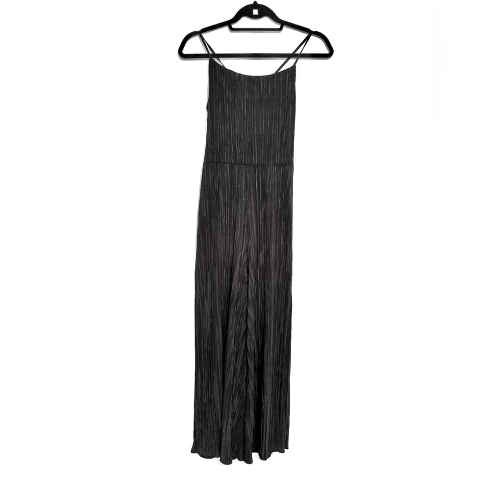 PrettyLittleThing Black Pleated Wide Leg Jumpsuit Size 10 Party Ready