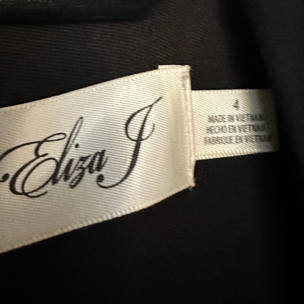 Eliza J Rhinestone Peplum Black Jumpsuit Size 4 Neutral Minimalist Business