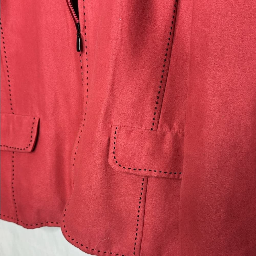 Alfred Dunner Petite Blazer Jacket Size 16P Contrast Stitching Classic Office