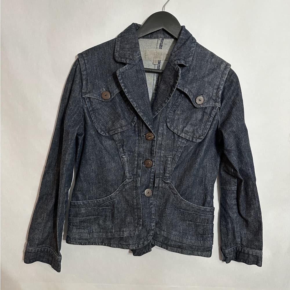 Earl Rutenberg Collection Denim Utility Button Jacket Vintage Small SEE NOTES