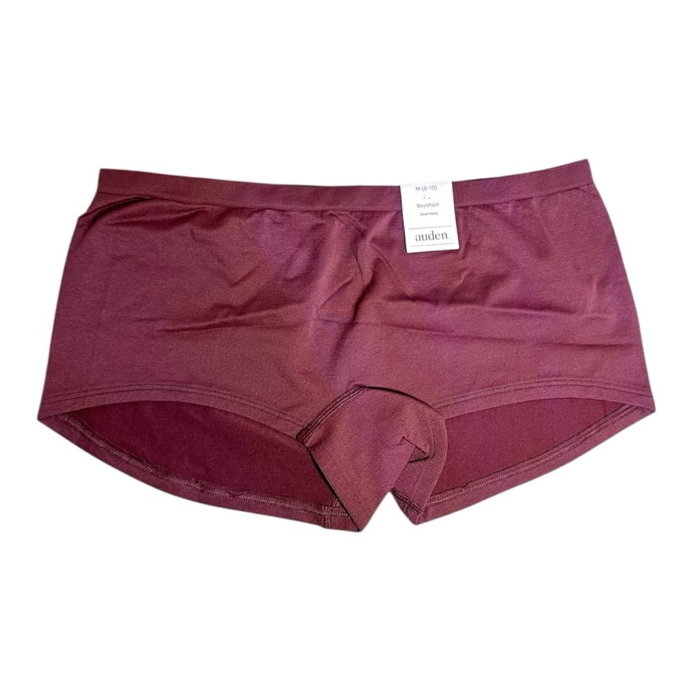 NWT Auden Seamless Boyshort Underwear Medium 8-10 “Red” Wine Burgundy Color
