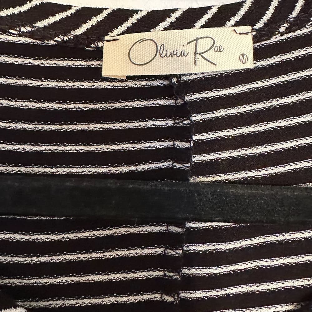 Olivia Rae Black and White Stripe Casual Minimalist T-Shirt Dress Size Medium