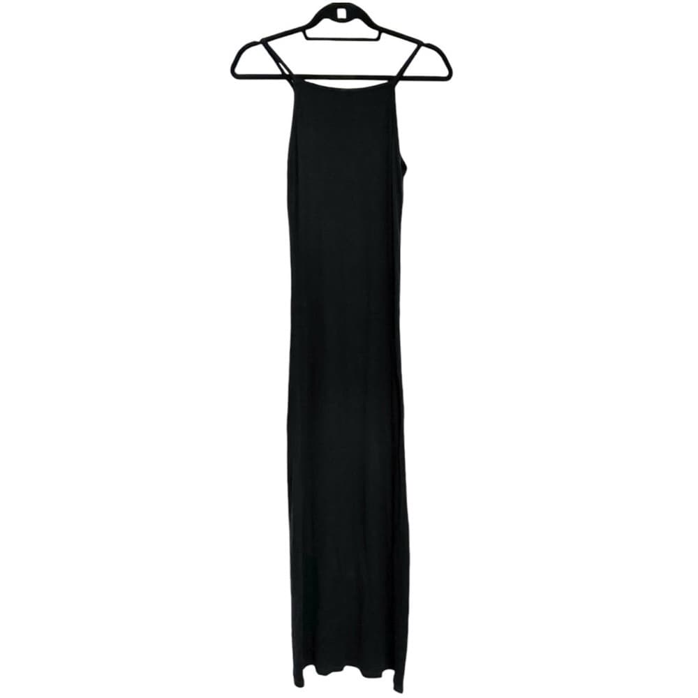 Topshop Black Spaghetti Strap Ribbed Tank Dress Womens Size 6