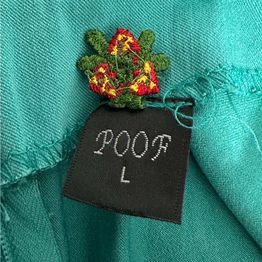 Poof Brand Black Teal Bodycon Dress Lace Detail Y2K Vintage Size Large Cocktail
