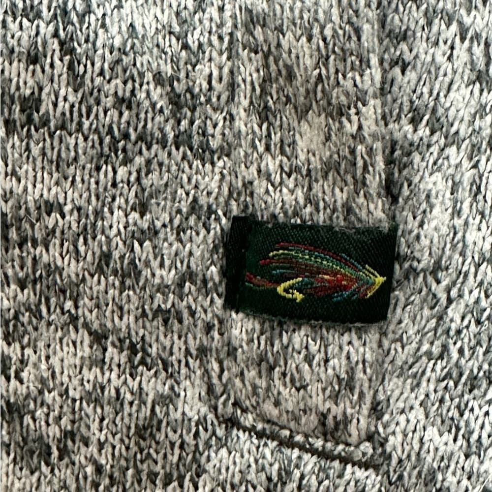 Orvis Sherpa Lined Quarter Zip Pullover Fleece Gray Outdoor Mens Medium