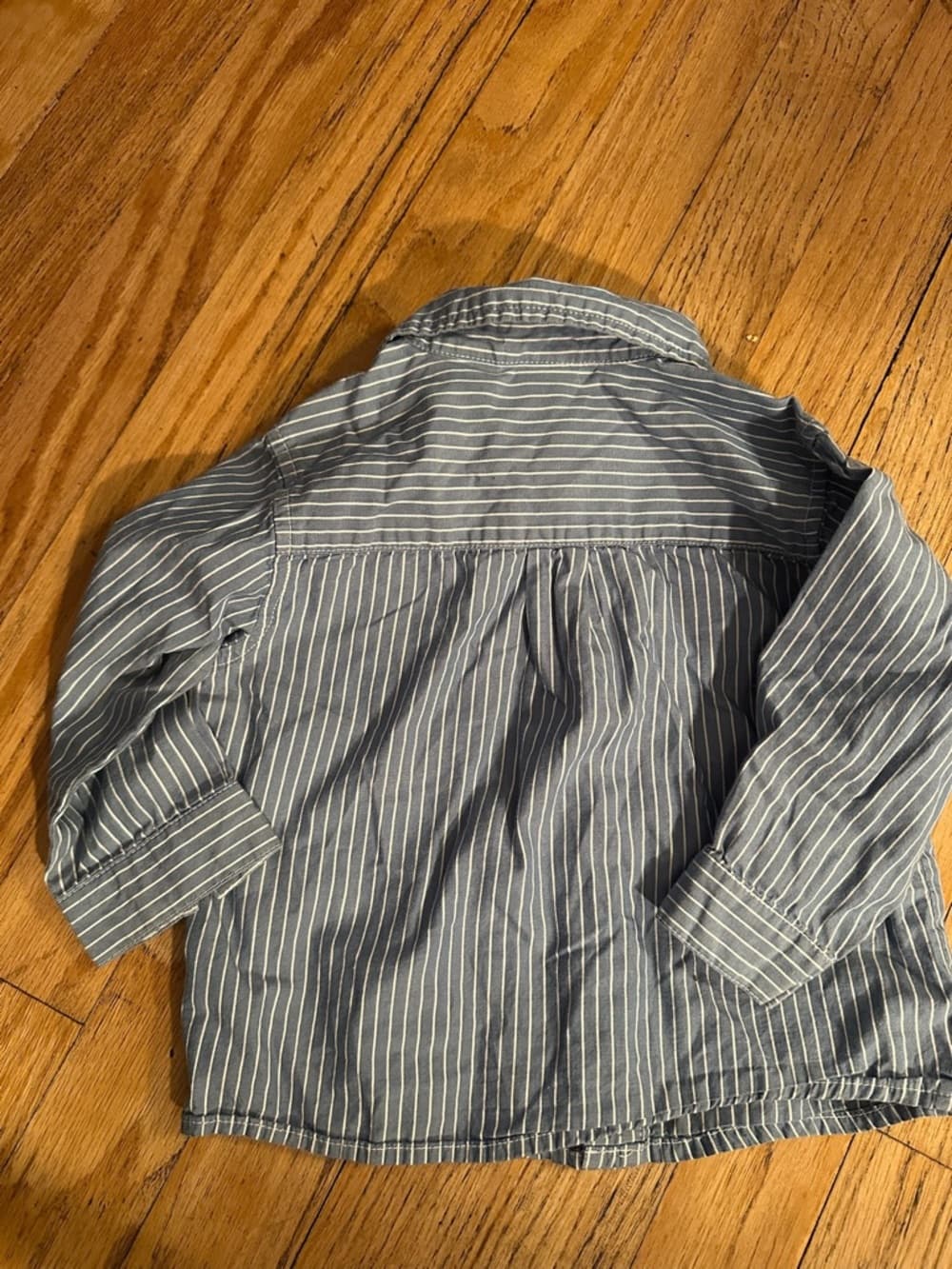 Koala Kids Blue White Stripe Button Down Shirt Toddler 12 Months Preppy
