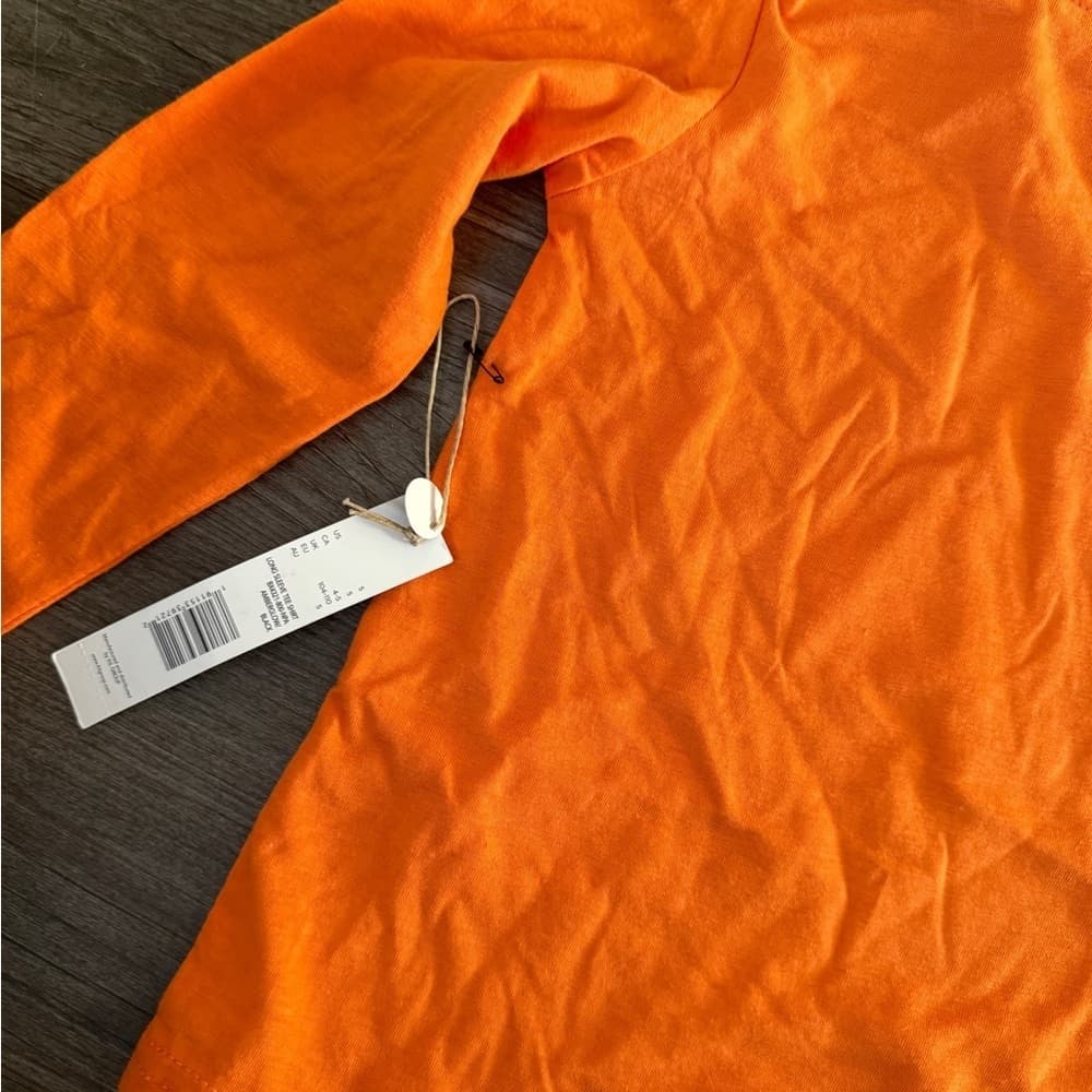 Rae Dunn Trick or Treat Halloween Pumpkin Long Sleeve Orange Tee T-shirt Kids 5