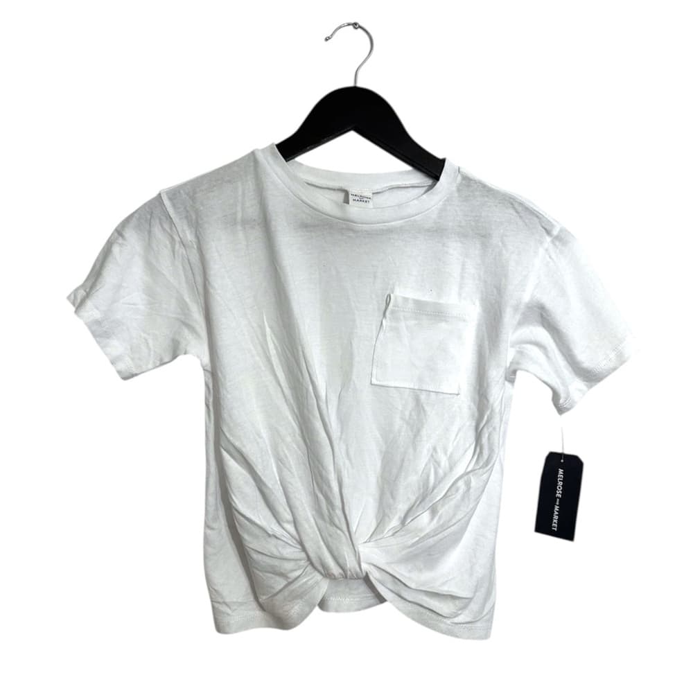 NWT Melrose And Market White Twist Front Crop Tee Kids Size Large (10/12)