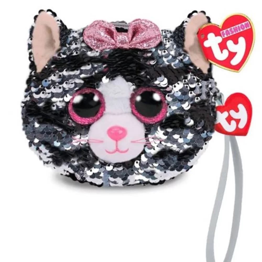 TY Fashion Flippy Sequin Wristlet - KIKI the Cat (Approx. 5 inch) Coin Purse