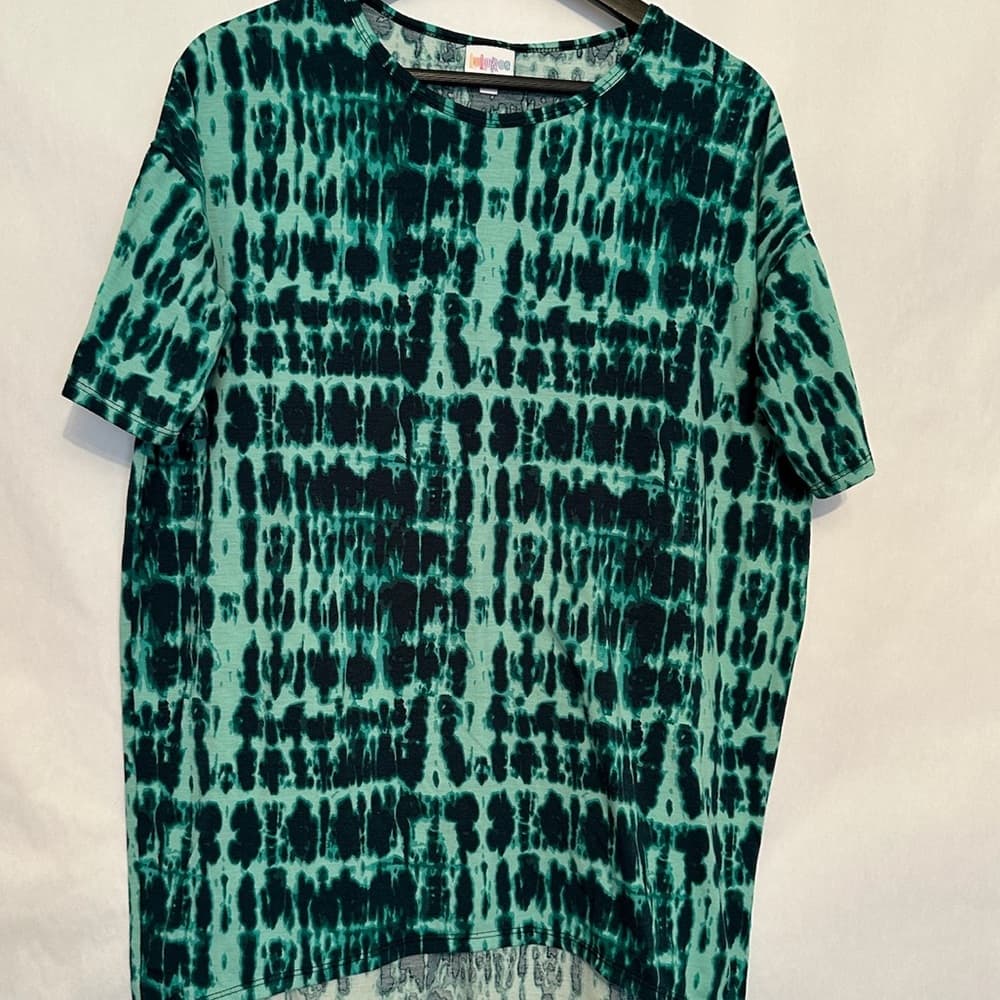 LuLaRoe Irma Tunic High-Low Top Abstract Tie Dye All Over Print Size X-Small XS