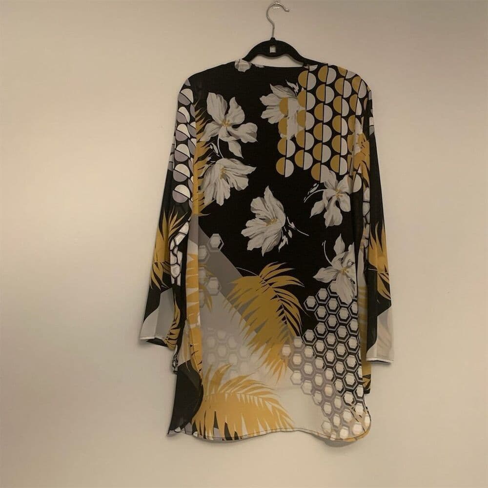 Alfani Floral Geometric Layered Tunic Top Blouse Women’s Size Large Bohemian