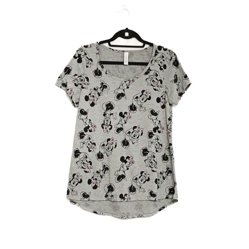 LuLaRoe Disney Minnie Mouse Classic Tee Shirt All Over Graphic Print Size Small