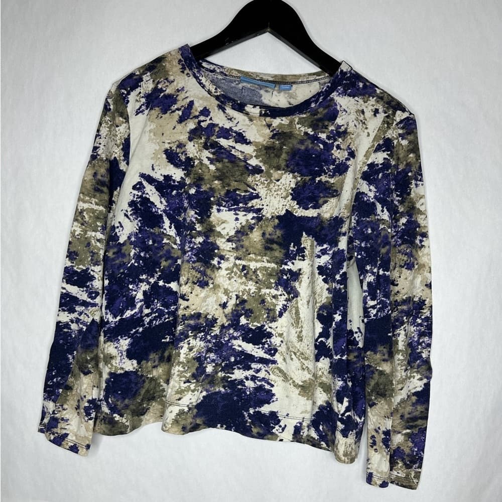 Simply Vera Vera Wang Abstract Tie Dye Long Sleeve Tee Size PXL Petite