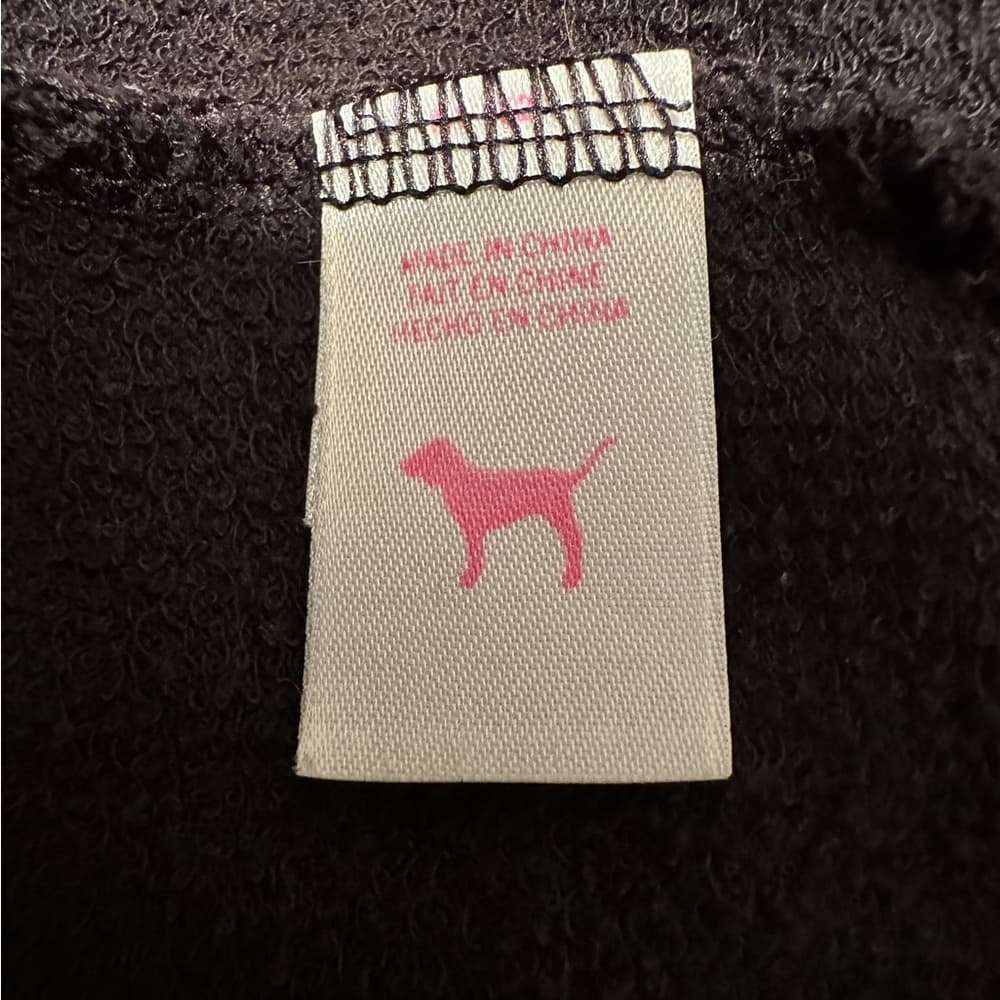 Victoria’s Secret PINK Sequin Boom Lightning Bolt Graphic Black Pullover Medium