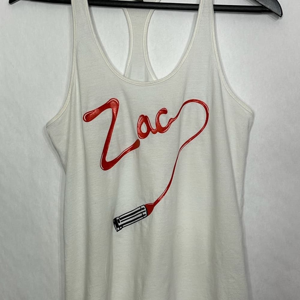 Zac Posen for Target Lipstick Logo Graphic Racerback Tank Top Size Medium