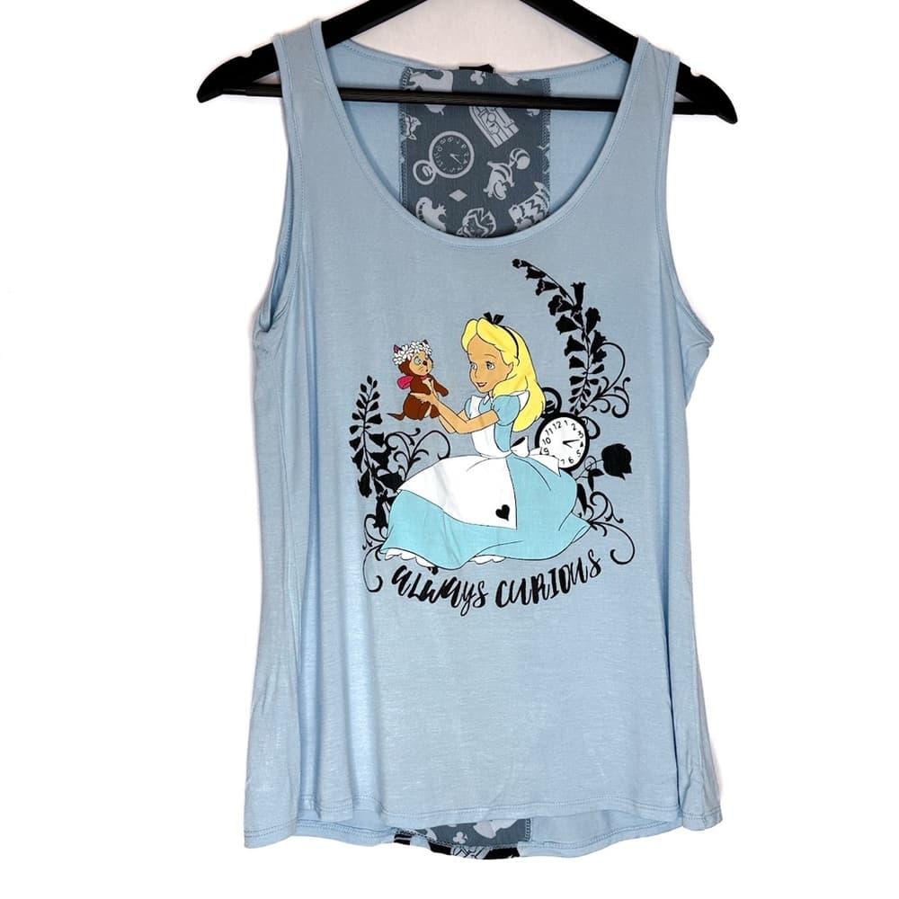 NWT Disney Alice in Wonderland Always Curious Graphic Tank Top Small (Juniors)