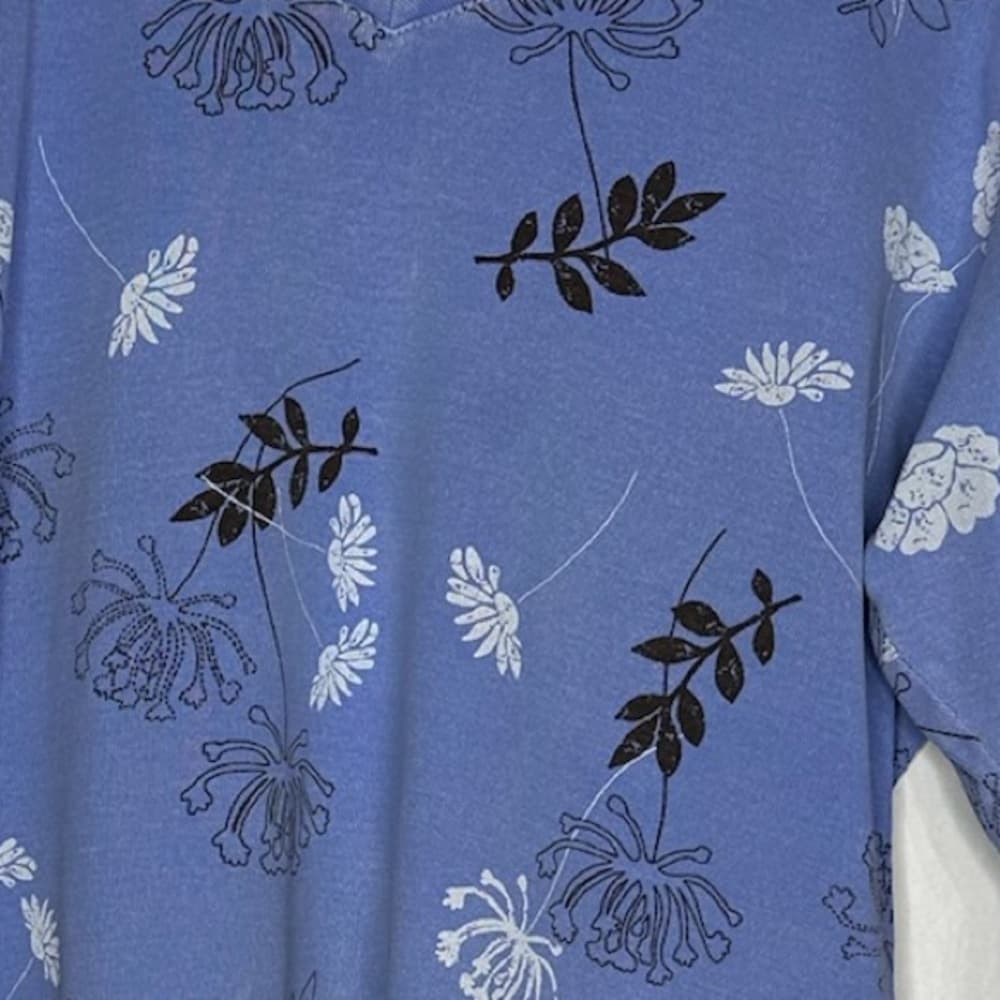 Fresh Produce Floral V Neck Long Sleeve Top XL Cottagecore Vintage Grannycore