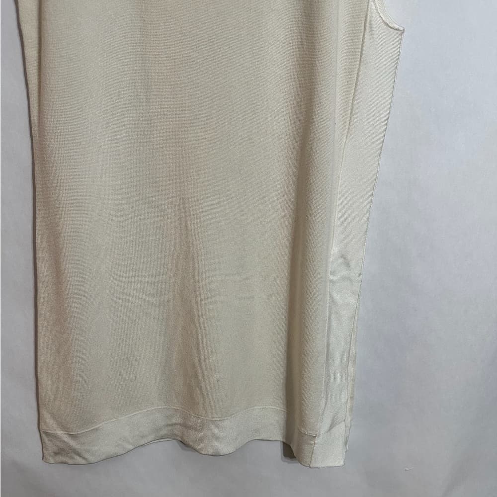 Worth New York Ivory Silk Blend Sleeveless Knit Top Size P Neutral Quiet Luxury